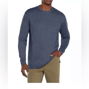Woolrich Men's Blue Long Sleeve Shirt with pocket